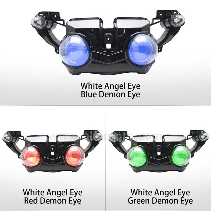055 Hid Custom Headlight Yamaha Yzf R1 2009-2011 Red Demon Eyes-4